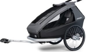 Croozer Remorque Vélo Enfants – Kid Keeke 1 – mountain grey