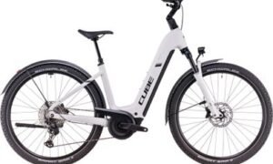 VTC Électrique Cube Nuride Hybrid EXC 800 Allroad Easy Entry Shimano Deore/Deore XT 12V 800 Wh 29'' Blanc Cotton Gris 2025
