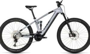 VTT Électrique Tout-Suspendu Cube Stereo Hybrid 120 Race 750 Shimano Deore/XT 12V 750 Wh 29'' Argent Polar