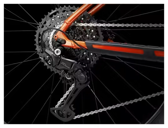 VTT Semi-Rigide Trek Marlin 6 Shimano Cues 10V 29'' Rouge Lave Gén 3-1 VTT semi-rigide Trek Marlin 6 rouge lave équipé du groupe Shimano Cues 10 vitesses, roues 29 pouces, génération 3-1